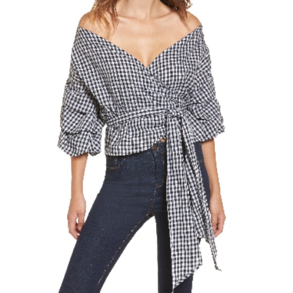 Lioness Gingham Wrap Shirt